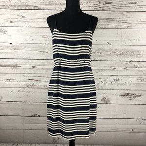 Navy/Cream Silk J Crew Dress